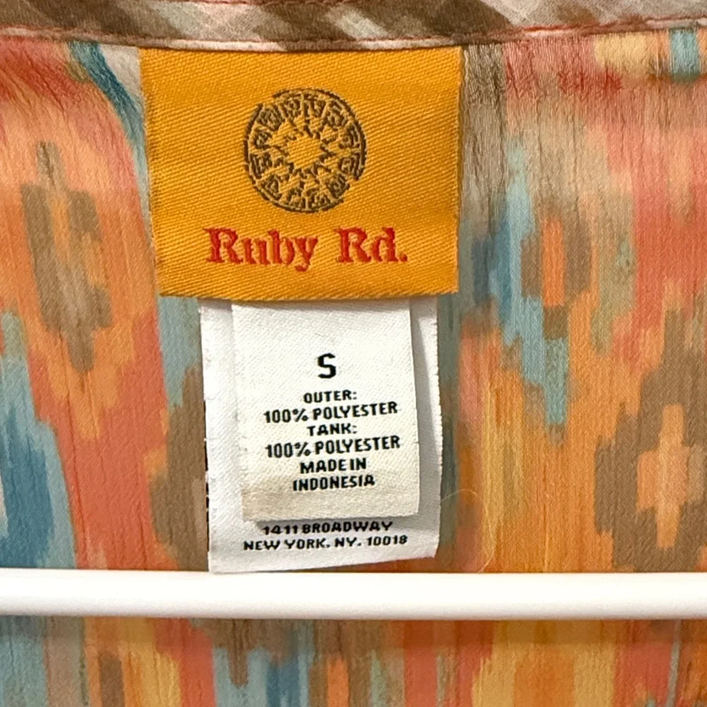 Ruby Rd. Multicolor Geometric Blouse - Picture 2 of 4